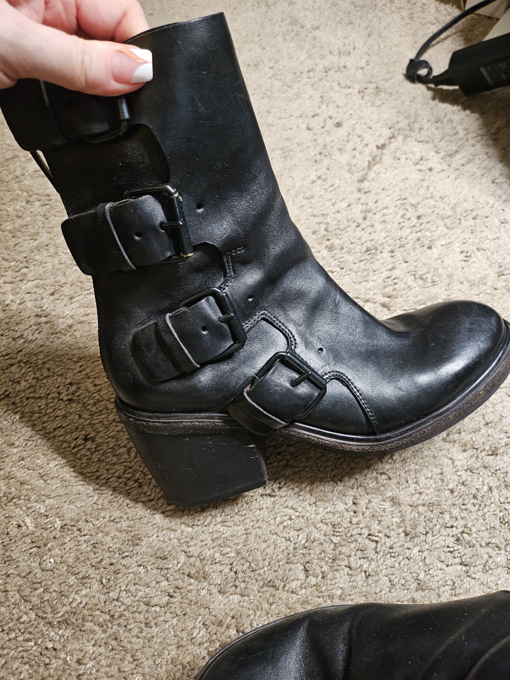 Marsell Black Leather Buckle Heeled Ankle Boots